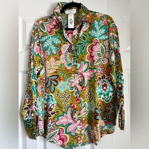 Colorful Floral Women's Top. Fun! NWT.